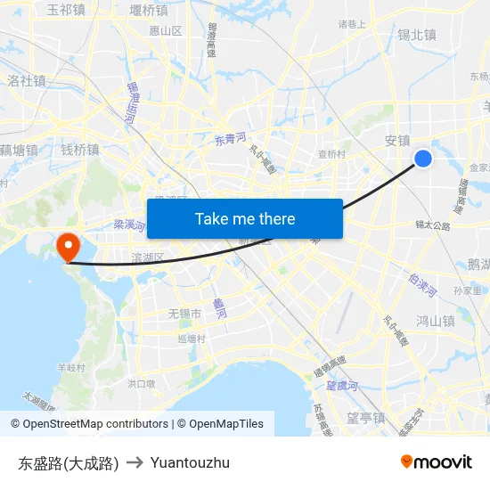 东盛路(大成路) to Yuantouzhu map