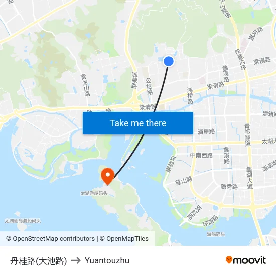 Dangui Road (Dachi Road) to Yuantouzhu map