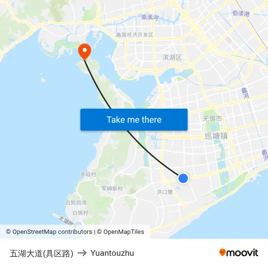 Wuhu Avenue (Ju District Road) to Yuantouzhu map