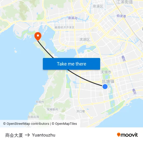 商会大厦 to Yuantouzhu map