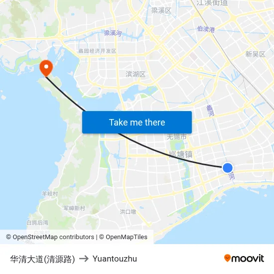 华清大道(清源路) to Yuantouzhu map
