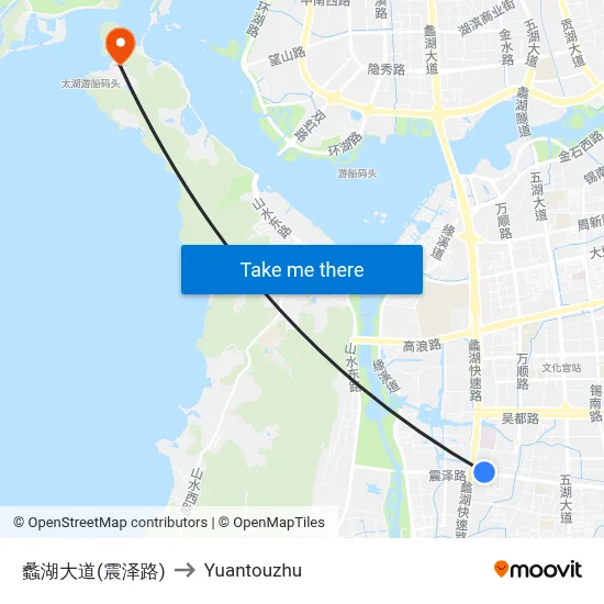 Lihu Avenue (Zhenze Road) to Yuantouzhu map