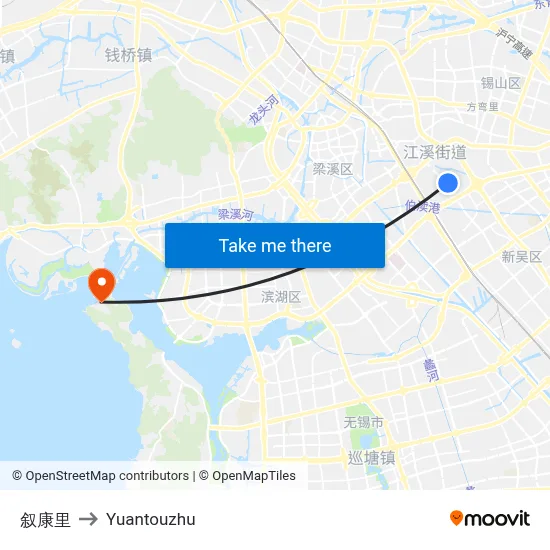 Xukang Li to Yuantouzhu map
