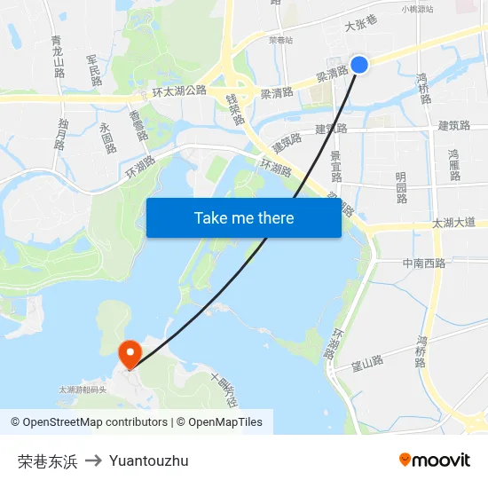 荣巷东浜 to Yuantouzhu map