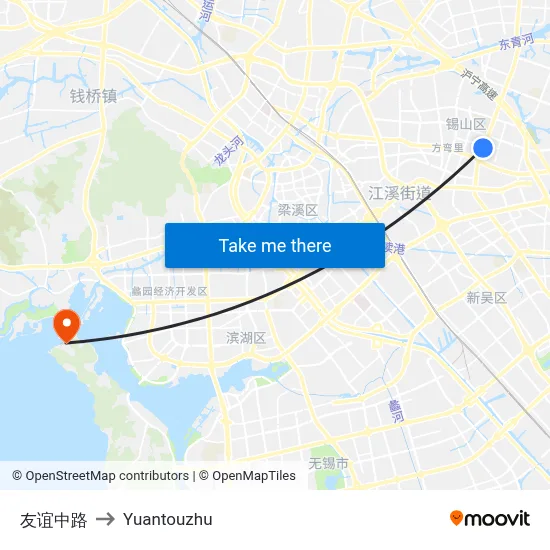 Youyi Middle Road to Yuantouzhu map