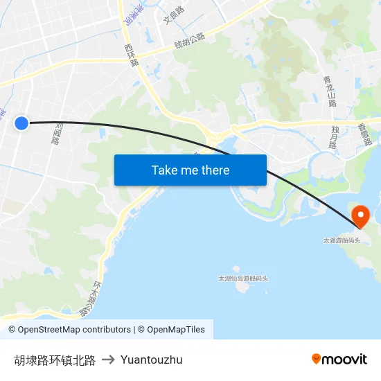 Hudi Road Huanzheng North Road to Yuantouzhu map