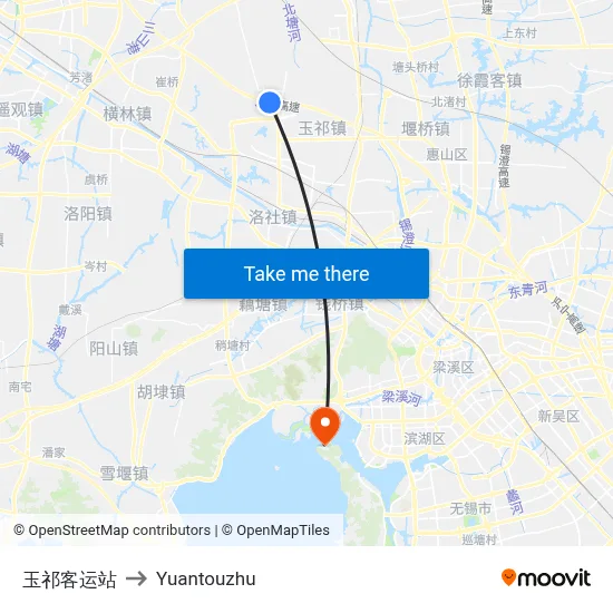 Yuqi Bus Station to Yuantouzhu map