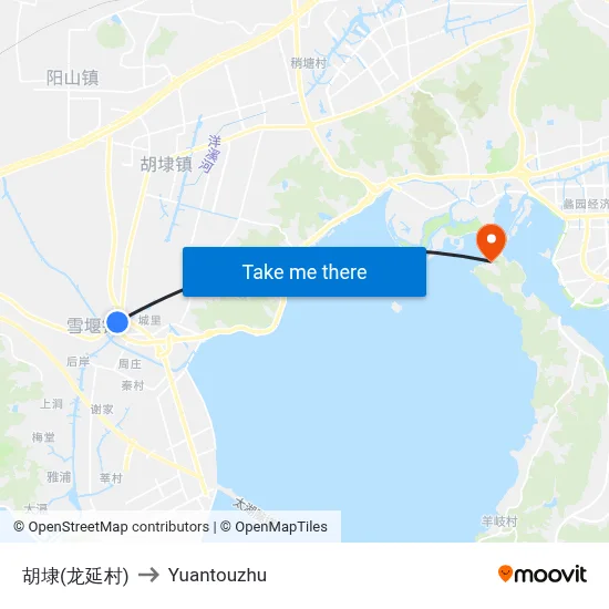 Hudi (Longyan Village) to Yuantouzhu map