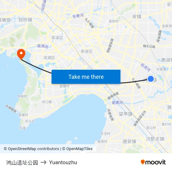 Hongshan Heritage Park to Yuantouzhu map