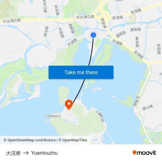 大渲桥 to Yuantouzhu map