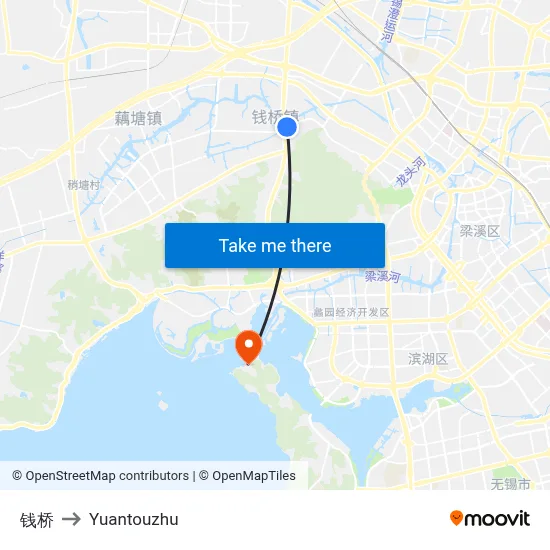 Qiao Bridge to Yuantouzhu map