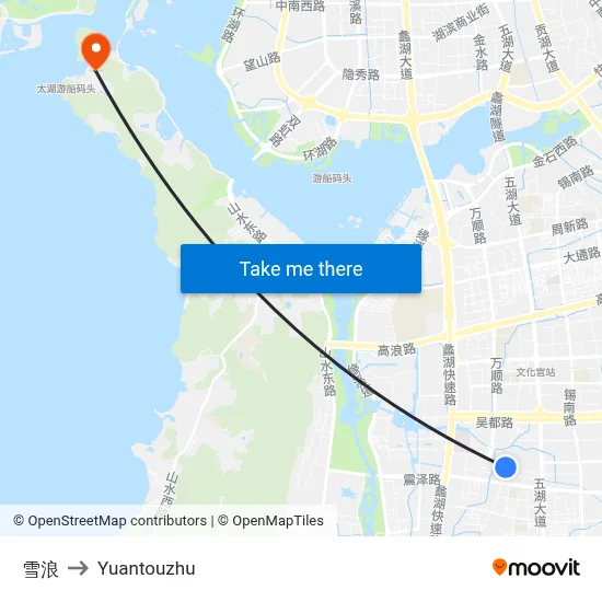 Xuelang to Yuantouzhu map