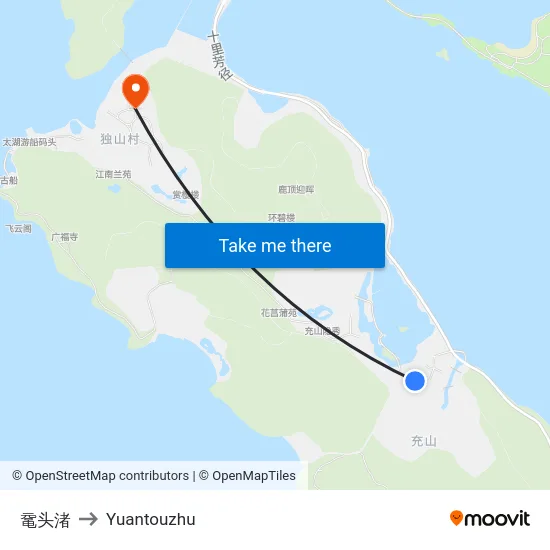 鼋头渚 to Yuantouzhu map