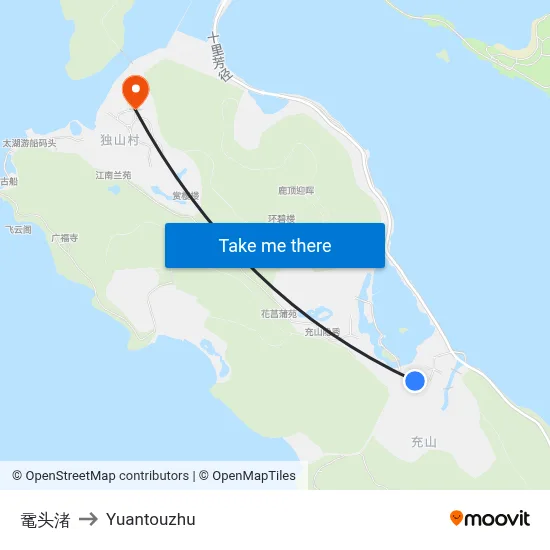 Yuantouzhu to Yuantouzhu map