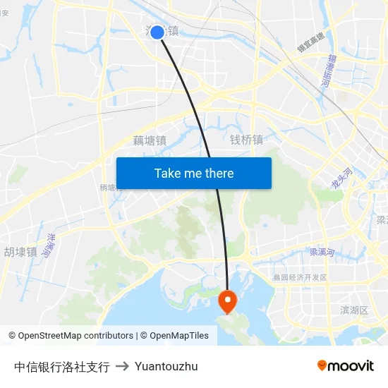 CITIC Bank Luoshe Branch to Yuantouzhu map