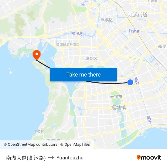 南湖大道(高运路) to Yuantouzhu map