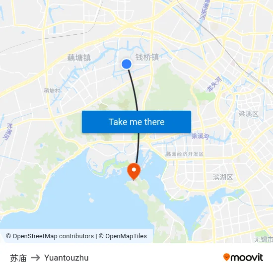 Su Temple to Yuantouzhu map