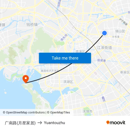 广南路(月星家居) to Yuantouzhu map