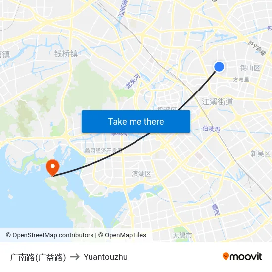 广南路(广益路) to Yuantouzhu map