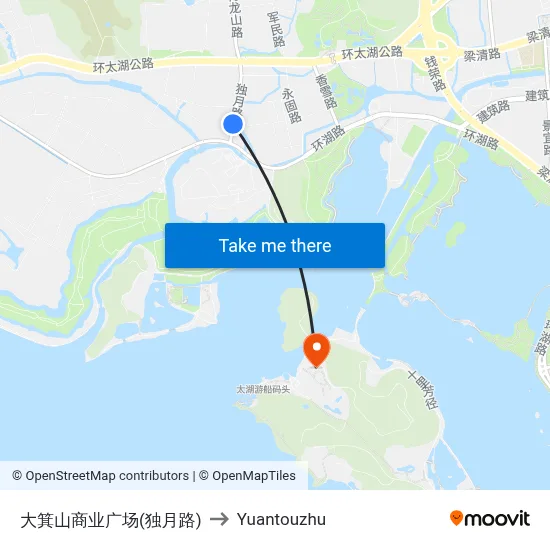 大箕山商业广场(独月路) to Yuantouzhu map