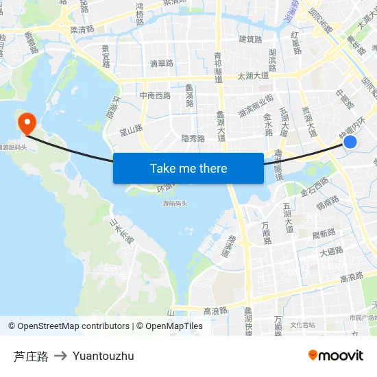 Luzhuang Road to Yuantouzhu map