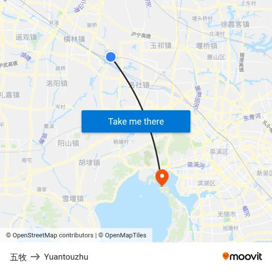 五牧 to Yuantouzhu map