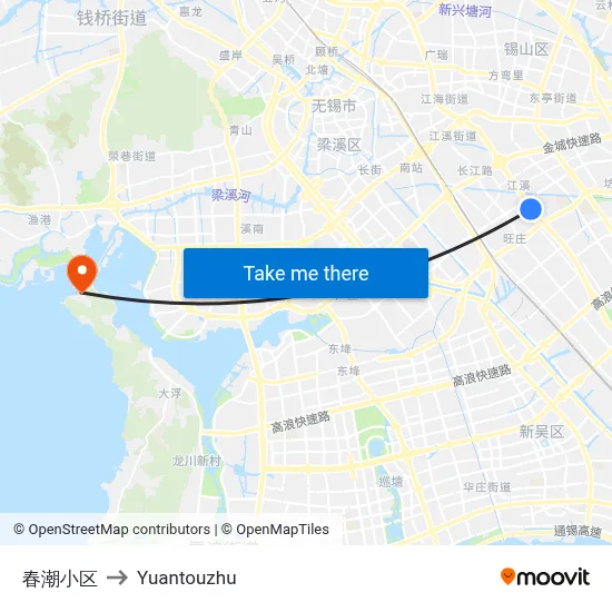 Chunchao Community to Yuantouzhu map