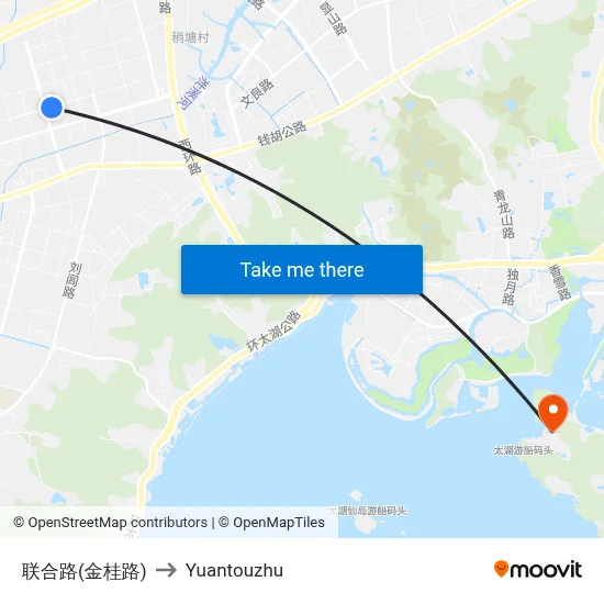 联合路(金桂路) to Yuantouzhu map
