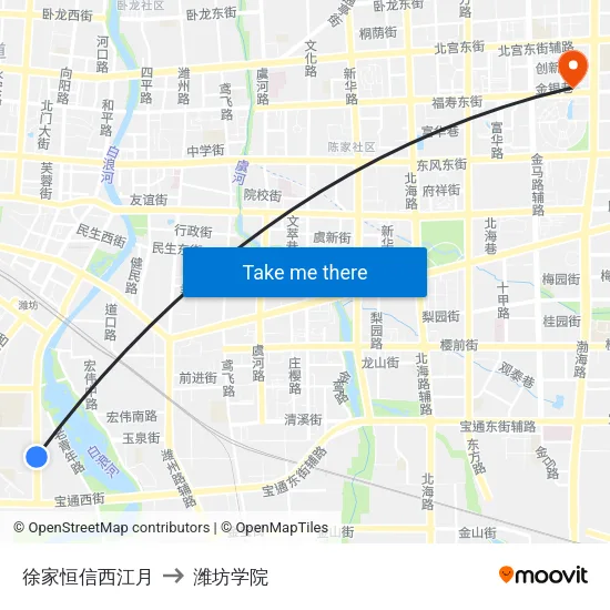 徐家恒信西江月 to 潍坊学院 map