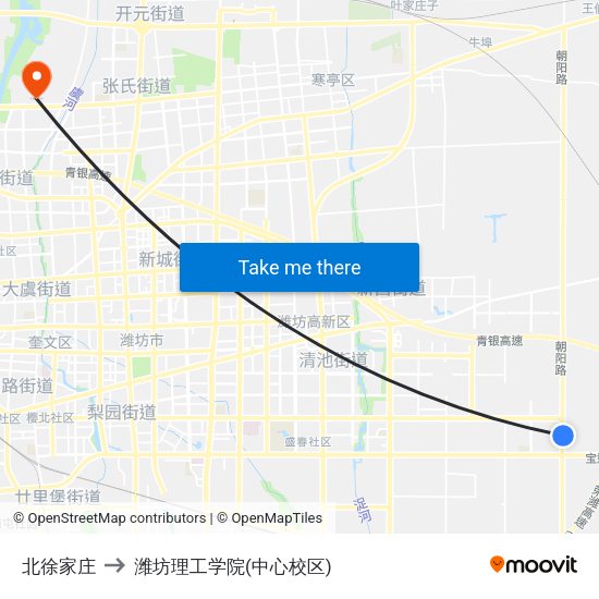 北徐家庄 to 潍坊理工学院(中心校区) map
