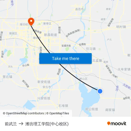 前武兰 to 潍坊理工学院(中心校区) map
