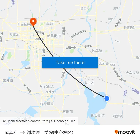 武巽屯 to 潍坊理工学院(中心校区) map