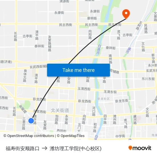 福寿街安顺路口 to 潍坊理工学院(中心校区) map