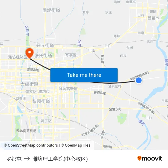 罗都屯 to 潍坊理工学院(中心校区) map