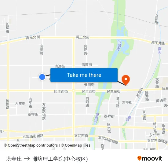 塔寺庄 to 潍坊理工学院(中心校区) map