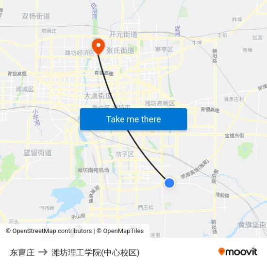 东曹庄 to 潍坊理工学院(中心校区) map