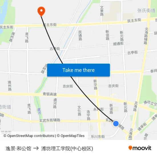 逸景·和公馆 to 潍坊理工学院(中心校区) map