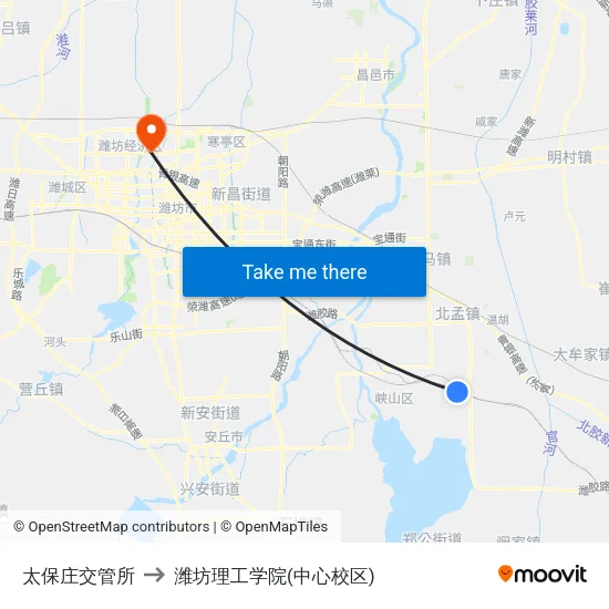 太保庄交管所 to 潍坊理工学院(中心校区) map