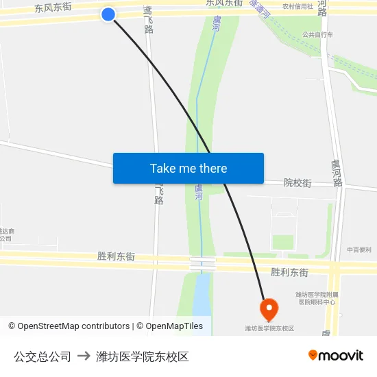 公交总公司 to 潍坊医学院东校区 map