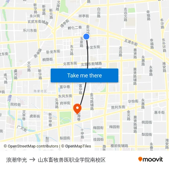 浪潮华光 to 山东畜牧兽医职业学院南校区 map