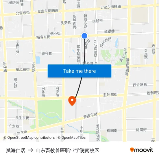 赋海仁居 to 山东畜牧兽医职业学院南校区 map