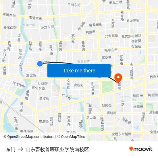 东门 to 山东畜牧兽医职业学院南校区 map