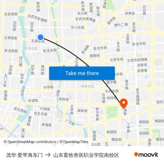 茂华·爱琴海东门 to 山东畜牧兽医职业学院南校区 map