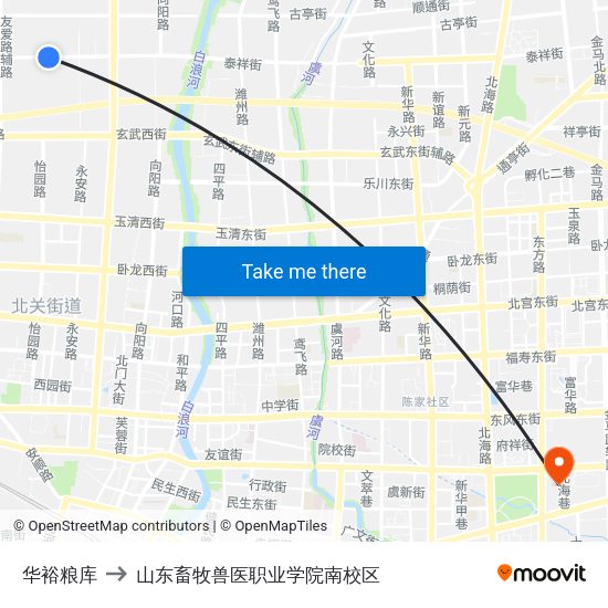 华裕粮库 to 山东畜牧兽医职业学院南校区 map