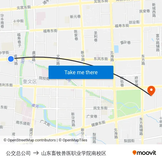 公交总公司 to 山东畜牧兽医职业学院南校区 map