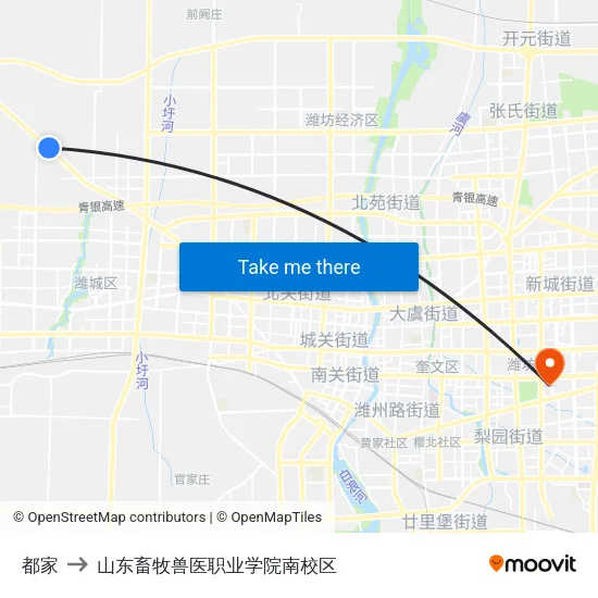 都家 to 山东畜牧兽医职业学院南校区 map