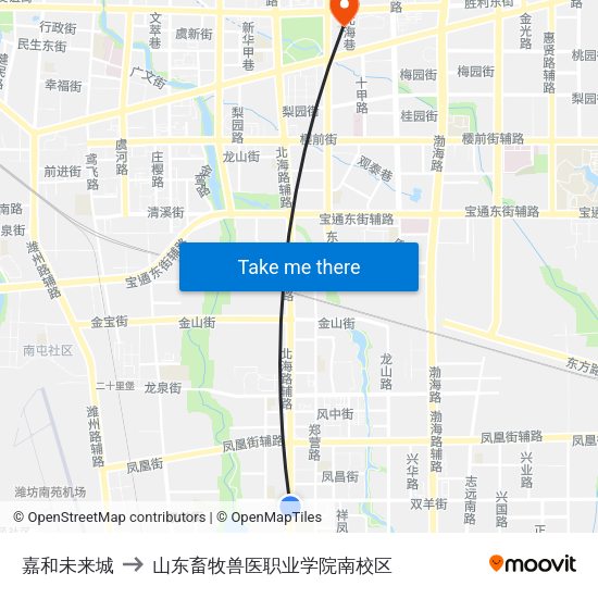 嘉和未来城 to 山东畜牧兽医职业学院南校区 map