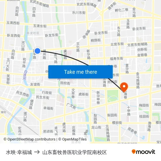水映·幸福城 to 山东畜牧兽医职业学院南校区 map