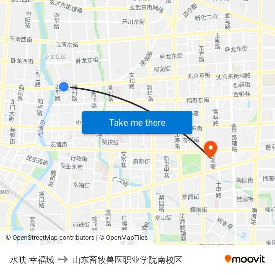 水映·幸福城 to 山东畜牧兽医职业学院南校区 map