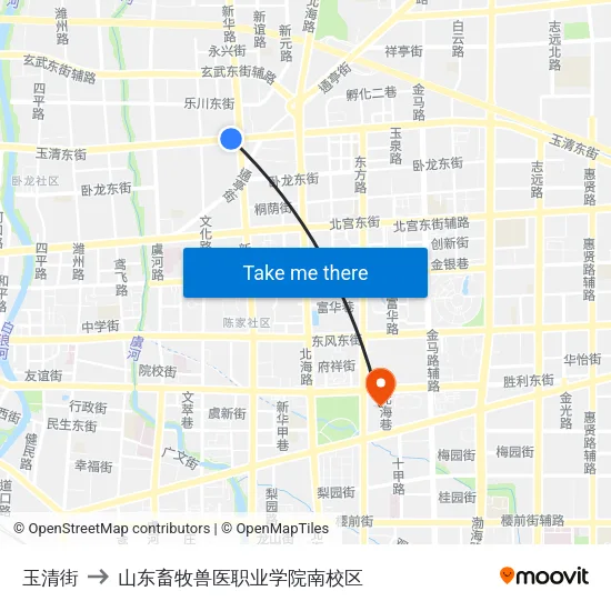 玉清街 to 山东畜牧兽医职业学院南校区 map
